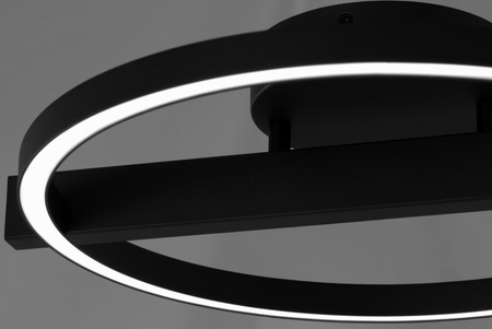Lampa sufitowa LED do sypialni, czarny okrąg K-8231 z serii TIVOLI