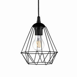 Lampa wisząca loft druciana DIAMENT Black