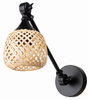 Kinkiet regulowany Rustic czarny klosz bambusowy