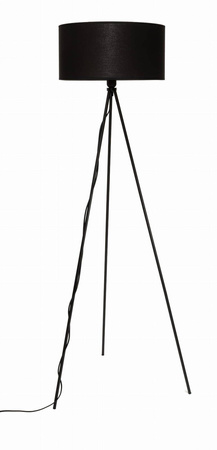 Lampa podłogowa NEPTUN trójnóg z abażurem czarny walec Oro