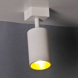 Lampa ścienno-sufitowa MARIBEL 1 GU10 biała + złoty pierścień