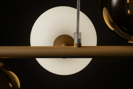 Lampa wisząca kule mleczne bursztynowe 7xG9 K-5847 z seri LEMO