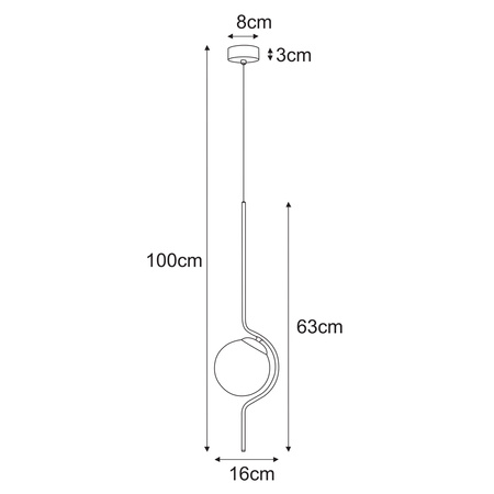 Unikalna lampa wisząca do gustownej sypialni K-5335 z serii VELA