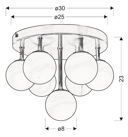 Lampa sufitowa candellux etiuda 97-89314 plafon 230v nikiel mat