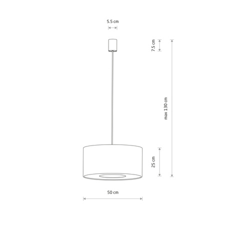 Lampa wisząca CEDRO M beżowa tkanina 50cm Nowodvorski 11665
