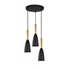 Solin 3 lampa wisząca talerz czarno/złota LP-181/3P BK/GD