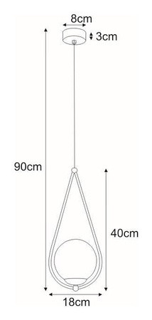 Dekoracyjna lampa w kształcie łezki, do kuchni K-4770 z serii NEVE BLACK