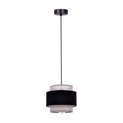 Lampa wisząca z czarno-szarym abażurem K-5170 z serii ETELA