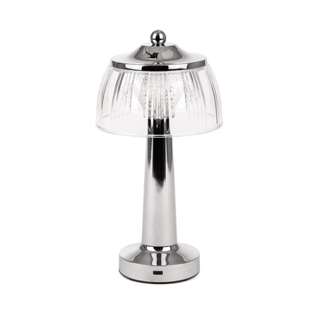 Lampka Biurkowa Nocna V-TAC 1W LED 26cm Ładowanie USB Ściemnianie Chrom 