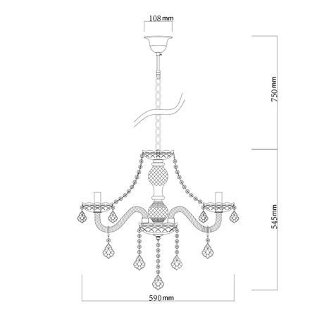 Light prestige Cristallo 5 wiszaca LP-2940/5P