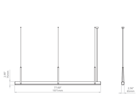 Kluś Lampa wisząca LED Tulip TU BEAM ZW L=1971mm, mikropryzma liniowa, 46W, 4000K, DALI, INDUSTRIAL