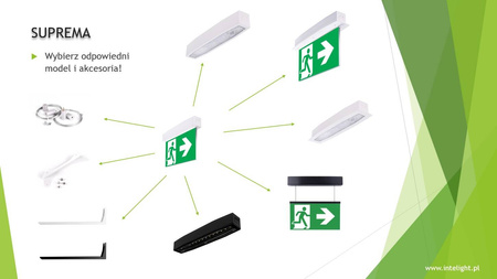 Oprawa ewakuacyjna natynkowa SUPREMA LED D-std SA 3H AT IP54 / 94604