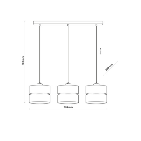 Lampa wisząca ECO 3xE27 listwa