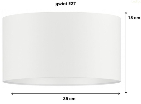 Abażur walec Oro Deluxe biały 35cm E27