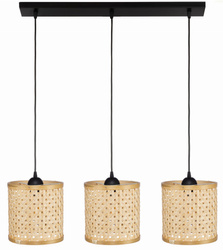 Lampa wisząca 3xE27 potrójna listwa czarna