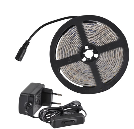 Zestaw taśma LED 24V 3m IP65 4000K zasilacz, włącznik ON/OFF