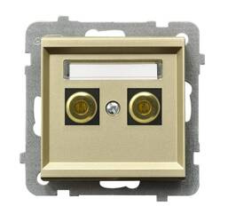 Gniazdo głośnikowe pojedyncze Ospel Sonata Szampański Złoty