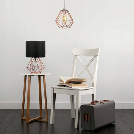 Lampka nocna golden rose czarna stołowa