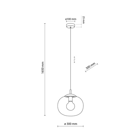 Lampa wisząca VIBE Transparent 1xE27 300
