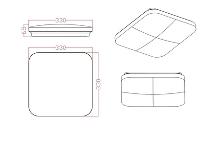 Light prestige Babilon plafon kwadratowy mały 4000K czarny LP-335/1C S 4BK square