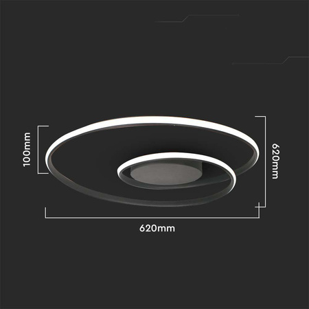 Oprawa Sufitowa V-TAC 48W LED Ściemnialna Czarna VT-7911 4000K 5150lm