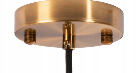 Szklana Lampa wisząca karbowana Retro bursztynowa 30cm złota
