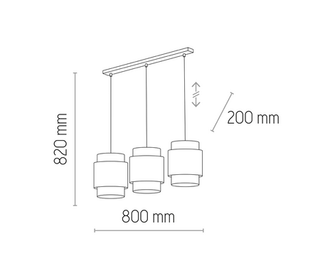 Lampa wisząca  Boho White 3xE27 listwa