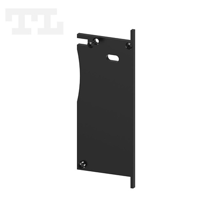Zaślepka aluminiowa czarna P26-1 LEWE z otworem (wkręty w komplecie) (nr kat 7726115)