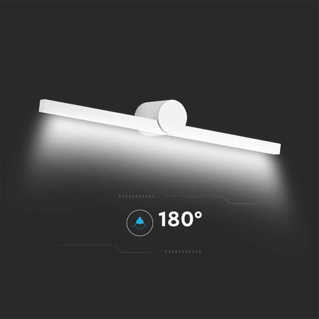 Oprawa Kinkiet Ścienny V-TAC 10W LED Biały IP65 Lustro Obraz Łazienka VT-7022-W 4000K 1530lm