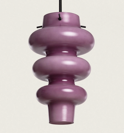 Szklana Lampa Wisząca TELDER lawendowa