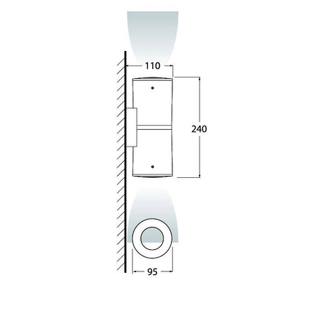 Kinkiet FRANCA 90-2L szary Y GU10 LED 2x3,5W 4000K