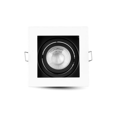 Oczko V-TAC Aluminiowe GU10 Kwadrat Białe/Czarne VT-781SQ-WH