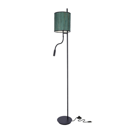 Bendi lampa podłogowa czarna 1x40w e27+3w led Abażur zielony 51-25265