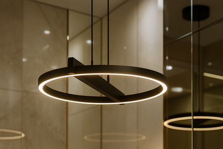 Lampa wisząca LED do salonu, czarna K-8230 z serii TIVOLI