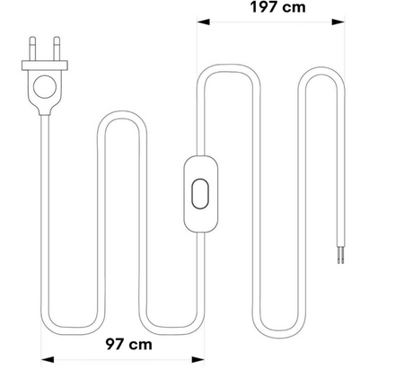 Przewód kabel z wtyczką  i włącznikiem PCV 3m  przezroczysty