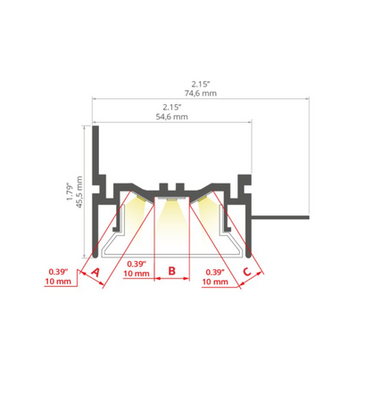 Profil do LED FOLED-50-BOK Kluś do sufitów napinanych srebrny surowy 2m