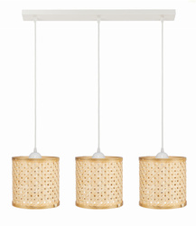 Lampa wisząca 3xE27 potrójna listwa biała