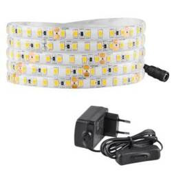 Zestaw taśma LED 24V 5m IP65 4000K zasilacz, włącznik ON/OFF