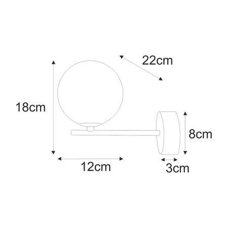 Kinkiet z bursztynowym kloszem o średnicy 12 cm K-5563 z serii GALAXY