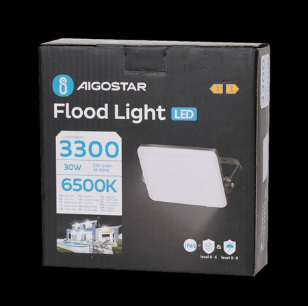       Naświetlacz LED z matową pokrywą 30W 3300lm 6500K IP65