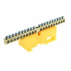 Listwa zerowa zacisk LZU-20-YE (10x16+10x16) żółta