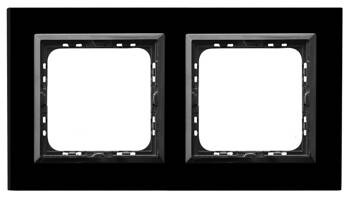 Ramka podwójna Ospel Sonata Czarne Szkło
