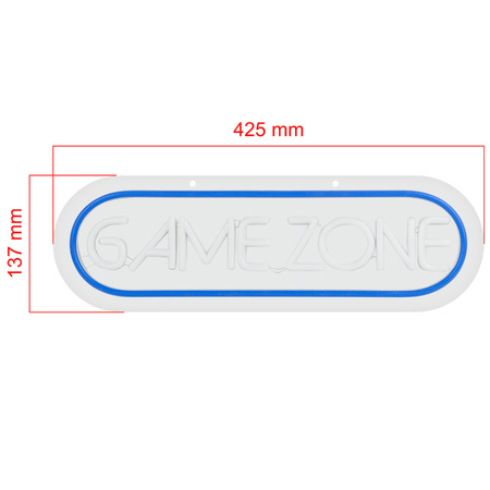 Dekoracja świetlna Neon LED "game zone", 42,5 x 13,7 cm