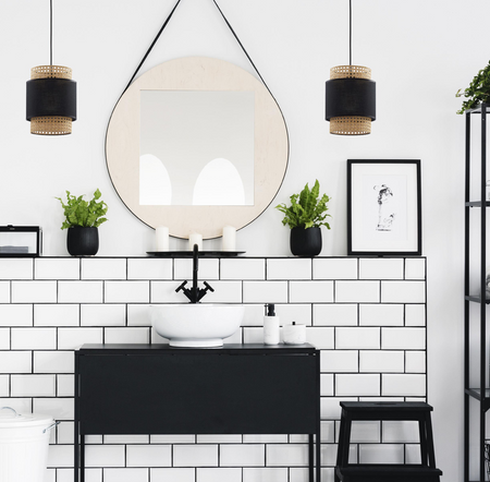 Lampa wisząca  Boho White Black 1xE27 20cm