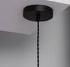 Rattanowa Lampa wisząca pleciona E27 czarna naturalna Boho