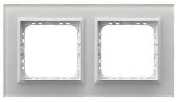 Ramka podwójna Sonata Ospel Białe Szkło Szron IP20