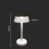 Lampka Biurkowa Nocna V-TAC 3W LED 28cm Ładowanie USB Ściemnianie Biała 