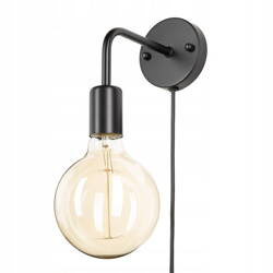 Kinkiet czarny loft z włącznikiem na kablu WST052