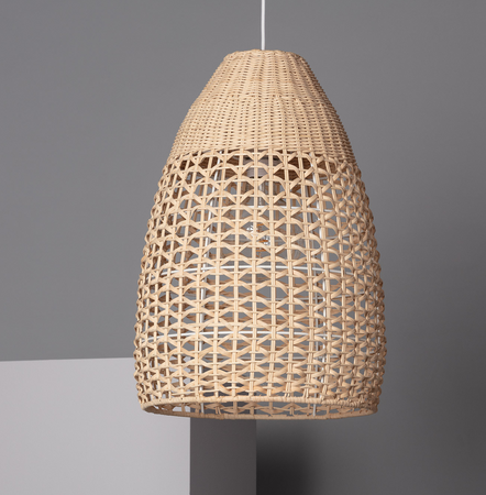 Rattanowa Lampa wisząca pleciona E27 naturalna Boho