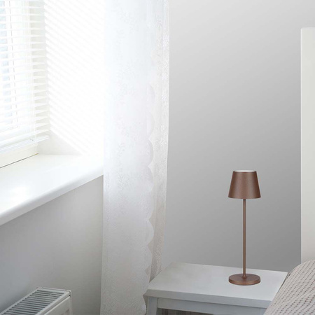 Lampka Biurkowa Nocna V-TAC 1,5W LED Ładowanie Ściemnianie IP54 Brąz